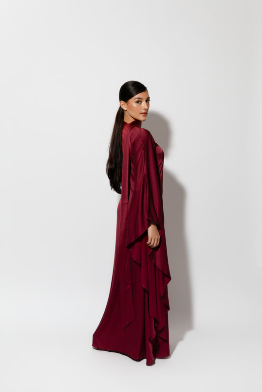 One shoulder silk dress