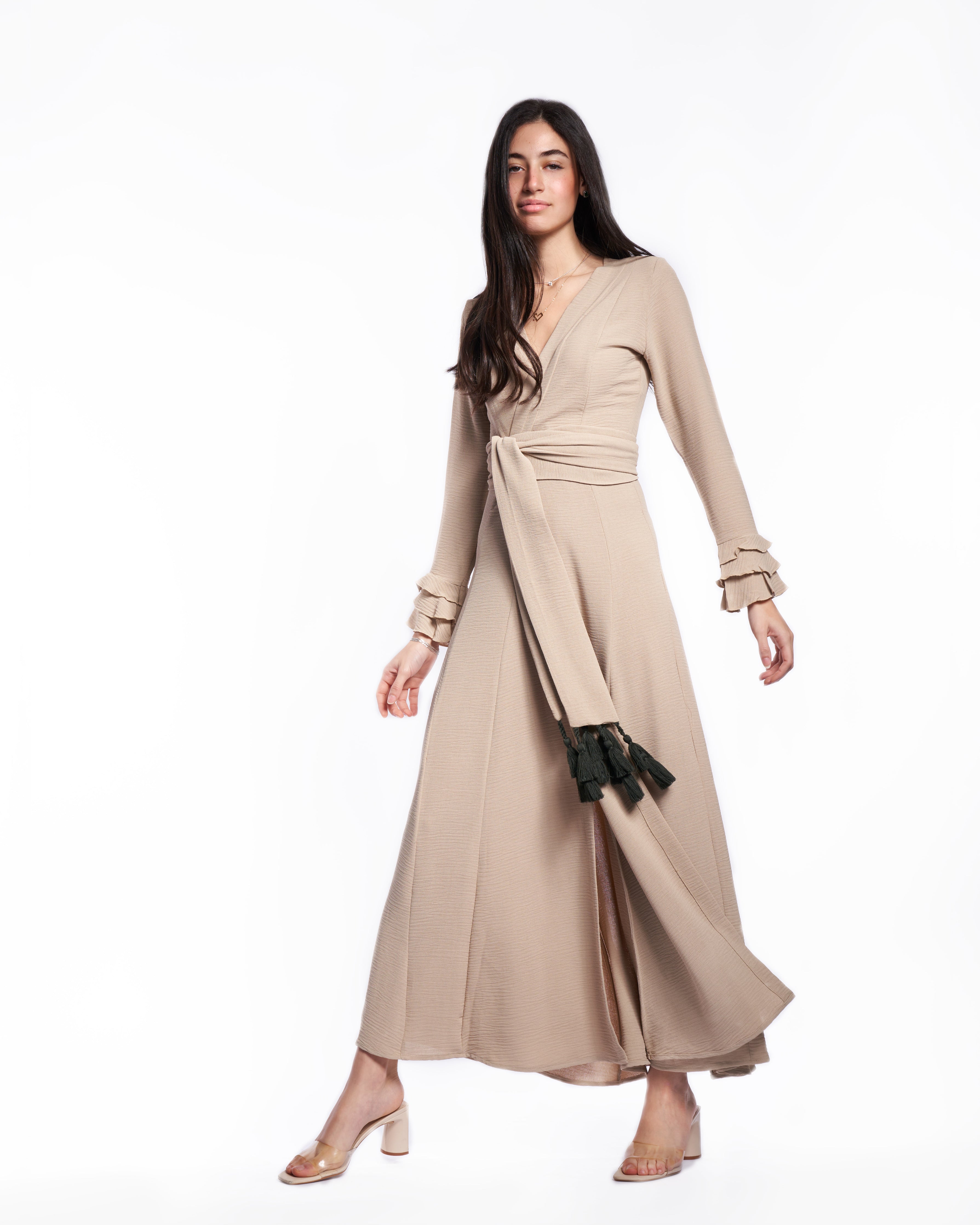 linen wrap dress Heavy with Waist Belt, Long Wrap Linen Dress, Long Sleeve Linen Dress, Plus Size Linen Dress, Women Linen Dress, 2XL / Night Blue The must & Other Stories | linen